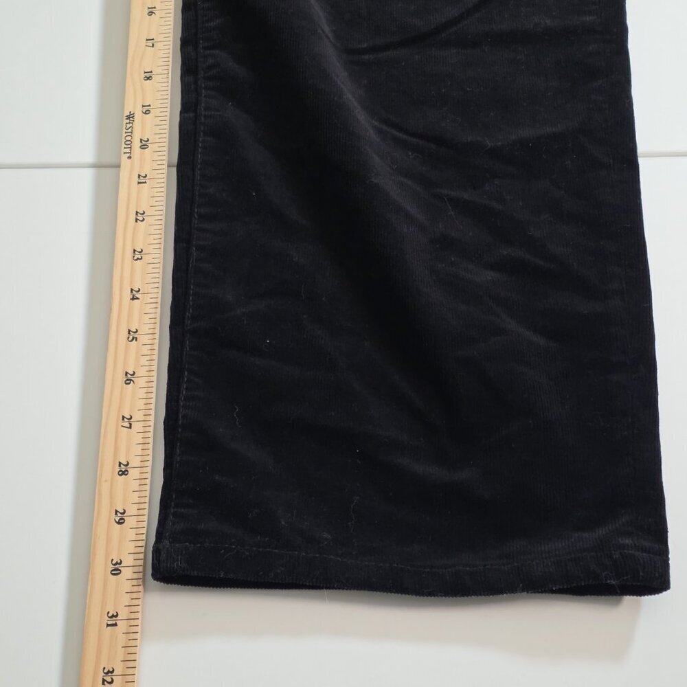 Massimo Dutti Pants Womens EU 36 US 4 Black Microcorduroy Wide Leg 5031/930 Goth - Picture 8 of 16